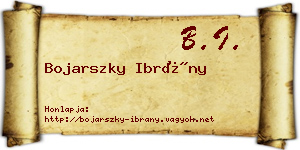 Bojarszky Ibrány névjegykártya
